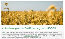 Anforderungen zur ISCC-EU Zertifizierung