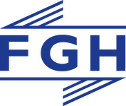 Logo der FGH (Forschungsgemeinschaft für Elektrische Anlagen und Stromwirtschaft e.V.); dunkelblaue Schrift auf weißem Grund