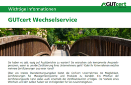 Kompakte Informationen zum Wechselservice der GUTcert