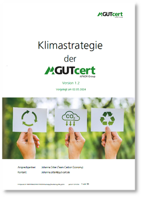 Deckblatt des Dokuments Klimastrategie der GUTcert