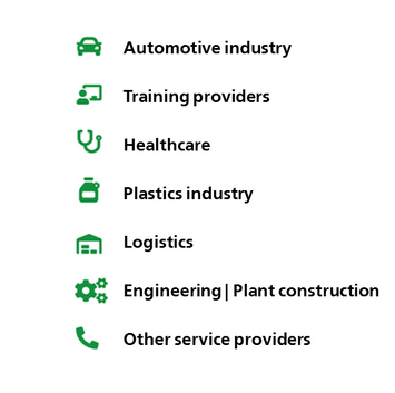 Overview of industries for which ISO 9001 certification is relevant.
