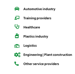 Overview of industries for which ISO 9001 certification is relevant.