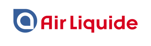 Logo der Firma Air Liquide; rote Schrift auf weißem Grund