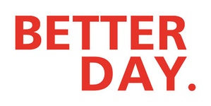 Logo der Agentur Better Day; roter Text auf weißem Grund