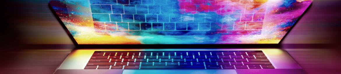 leuchtender Laptop